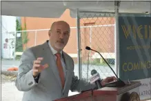  ?? NICHOLAS BUONANNO — MEDIANEWS GROUP FILE ?? Troy Mayor Patrick Madden speaks at an event earlier this year.