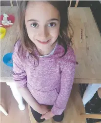  ??  ?? Bella Rose Desrosiers has been identified by family as the girl killed in a southeast Edmonton home on Monday. She was seven years old.