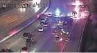  ?? PROVIDED/ODOT CINCINNATI ?? Police said a 70 year-old-man was found with gunshot wounds in a vehicle after a crash was reported on northbound I-75 near Mitchell Avenue on Saturday night. The man later died.