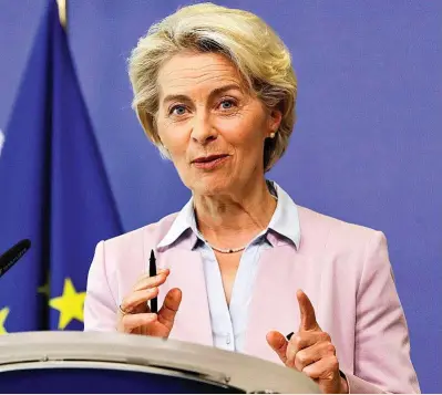  ?? ?? La presidenta de la Comisión Europea, Ursula Von der Leyen.