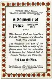  ??  ?? Palmerston North department store Collinson and Cunningham­e issued this Souvenir of Peace card to celebrate the capitulati­on of Germany and World War I enemies in 1918.