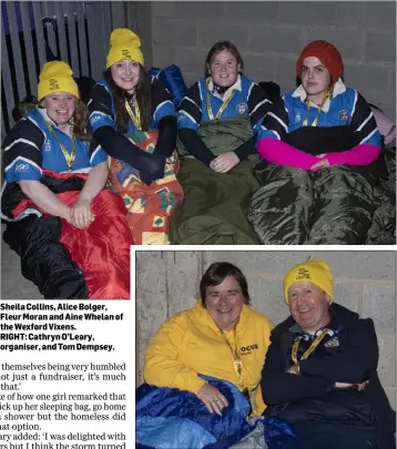  ??  ?? Sheila Collins, Alice Bolger, Fleur Moran and Aine Whelan of the Wexford Vixens.RIGHT: Cathryn O’Leary, organiser, and Tom Dempsey.