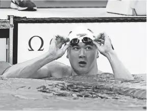  ?? ROB SCHUMACHER, USA TODAY SPORTS ?? “2012, it goes kind of like a dream, really,” Nathan Adrian says of his 100-meter freestyle upset win in London. He hopes to add to his total of four gold medals.