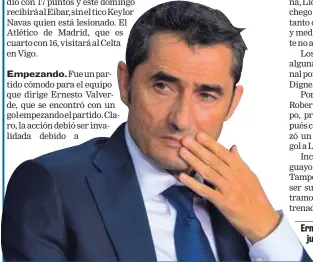  ?? AFP ?? Ernesto Valverde suma 12 juegos oficiales sin perder.