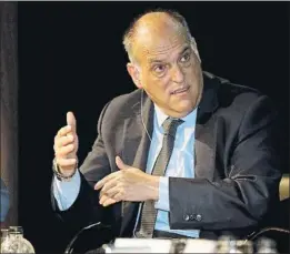  ?? FOTO: MORATA ?? Javier Tebas, presidente de LaLiga
Sigue sin llegar a un acuerdo con la AFE