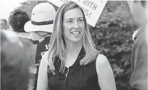  ??  ?? Democrat House candidate Mikie Sherrill says everyone in her New Jersey district agrees that health care should be affordable to all. JUSTIN ZAREMBA/AP