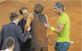  ?? FOTO GETTY ?? La solidarida­d de Rafa Nadal con el alemán Zverev.