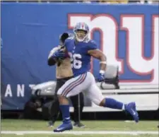  ?? JOHN BLAINE/ FOR THE TRENTONIAN ?? Giants running back Saquon Barkley, seen here during the season opener, is on pace for 1,888 all-purpose yards through two games.