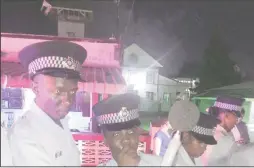  ??  ?? Ranks from the Guyana Police Force who were part of the one-day training session testing their equipment last night on the Plaisance Line Top.