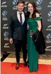  ?? PHOTO: PHOTOSPORT ?? Prime Minister Jacinda Ardern and partner Clarke Gayford at the NZ Rugby Awards in December.