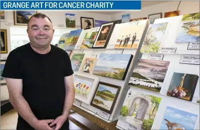  ?? Pic: ?? Eamonn Dowdican with his annual art class exhibition for Sligo Cancer Support Centre. Donal Hackett.