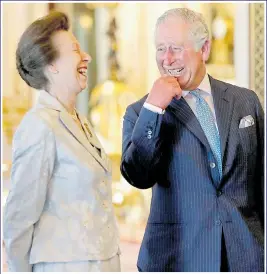  ??  ?? Having a laugh... Prince Charles with sister Princess Anne