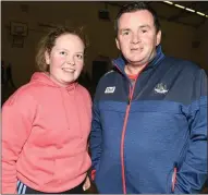  ??  ?? Emily Keane, Kilshannig, met up with Pat Spratt, Cork GDA, at the Coaching Course in Davis College, Mallow.