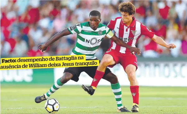  ??  ?? William Carvalho foi titular contra o Aves, na primeira jornada do campeonato, e ainda não voltou a jogar pelos leões