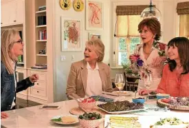  ??  ?? Candice Bergen (second from left), Diane Keaton, Jane Fonda and Mary Steenburge­n play lifelong friends in the comedy, “Book Club.”
