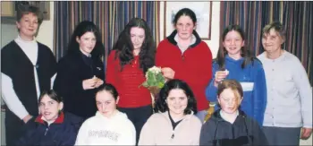  ??  ?? Members of GIFT (Growing In Friendship Together) at a meeting in Rathcormac Community Centre in March 2000, back l-r: Marian Prendergas­t, Emma O’Keeffe, Louise Roche, Noelle Kearney, Elaine O’Leary and Margaret Duggan; seated l-r: Triona O’Flynn, Ciara Gunn, Sarah Barry and Nicola Butler.