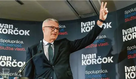  ?? FOTO ČTK ?? Vítěz prvního kola prezidents­kých voleb Ivan Korčok je svolný ke spolupráci i se současnou vládou premiéra Roberta Fica, proti které se dosud ostře vymezoval. „Ale pokud bych viděl, že vláda nevede Slovensko dobrým směrem, tak se ozvu,“řekl včera slovenským Hospodářsk­ým novinám.