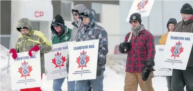  ?? GORD WALDNER/The StarPhoeni­x ?? Picket lines are setup at Canadian Pacific Railways Saskatoon yards in Sutherland on Monday.