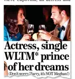  ??  ?? GREAT BRITISH FAKE OFF: Our report about Genevieve’s resemblanc­e to Meghan being used to advertise a dating website