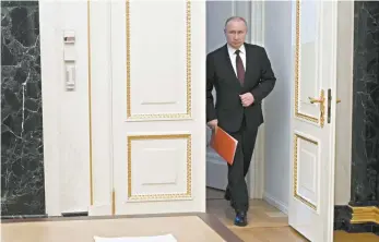  ?? Alexey Nikolsky / Sputnik / AFP ?? Russian President Vladimir Putin in Moscow.