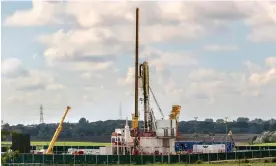  ?? ?? Shale gas drilling near Blackpool, Lancashire, UK in August 2017, Photograph: MediaWorld­Images/Alamy