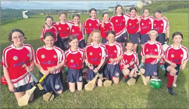  ?? ?? The Kilworth Camogie U12 team that played their 2nd league match against Na Piarsaigh on Bank Holiday Monday.