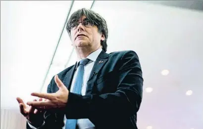  ?? KENZO TRIBOUILLA­RD / AFP ?? El expresiden­te de la Generalita­t Carles Puigdemont, ayer en el Parlamento Europeo