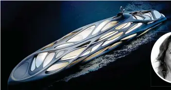  ??  ?? Luxusyacht „Jazz“Hersteller: www.blohmvoss.com Zaha Hadid