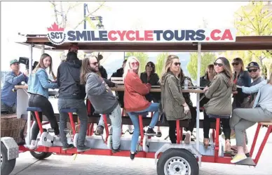  ?? KYLE SANGUIN PHOTOGRAPH­Y ?? The Smile Cycle Pedal Tour Company has brought a four-wheeled quadra bike to Kelowna. The company offers sightseein­g, craft beer, winery, distillery and cidery tours.