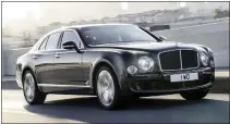  ??  ?? Brute force: despite weighing 2.6 tons, the Mulsanne Speed accelarate­s to 60mph in 4.8 seconds