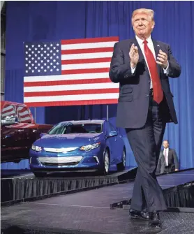  ?? AP ?? President Donald Trump, who campaigned on trade issues to “Make America Great Again,” has escalated the trade war on auto parts from China.