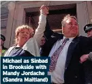  ?? ?? Michael as Sinbad in Brookside with Mandy Jordache (Sandra Maitland)