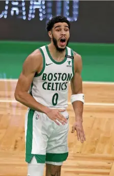  ?? STuArT cAhill / hErAld sTAFF FilE ?? ‘PROGRESS HAS BEEN GOOD’: Jayson Tatum says he is still not fully recovered from his bout with COVID-19, although the All-Star forward says he’s trending in the right direction.