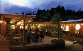  ?? PHOTOS BY SHERRY LAVARS — MARIN INDEPENDEN­T JOURNAL ?? The outdoor patio at Hook Fish is seen in Mill Valley.