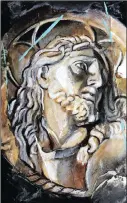  ??  ?? STONE CHRIST, BY JOAN MARTIN: ‘The mixed media and oil paintings made by me for this exhibition have mainly focused on depictions of the human body found in and around the monasterie­s of KwaZuluNat­al. I have been fascinated by the depictions of Christ,...