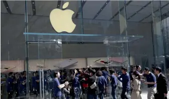  ?? — AP ?? The blocking of Apple mobile entertainm­ent services in China poses fresh challenges for the tech company