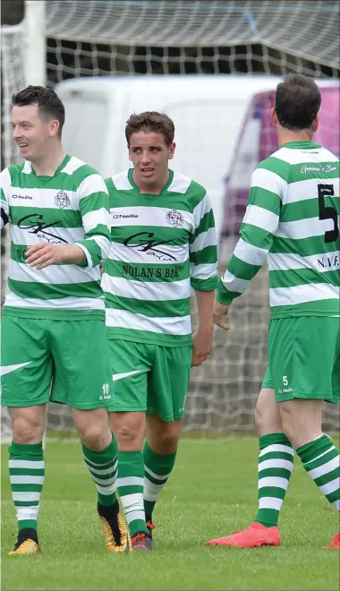  ??  ?? ahead in the Premier Division match against Bellurgan United at Flynn Park.