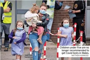  ?? MATTHEW HORWOOD ?? Children under five are no longer recommende­d to get Covid tests in Wales.