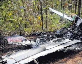  ?? GESLINE ANRANGO ?? La avioneta quedó totalmente destrozada.