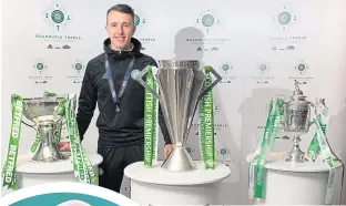  ??  ?? David Turnbull played his part in clinching Celtic’s quadruple Treble last Sunday, and will be an important player in Saturday’s match, which will be refereed by Bobby Madden (inset)
