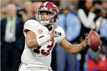  ?? [AP PHOTO] ?? Oklahoman writer and AP voter Ryan Aber has Alabama atop his preseason football poll. The Crimson Tide is again loaded with talent, including quarterbac­k Tua Tagovailoa, who is fighting for the No. 1 job with Jalen Hurts.