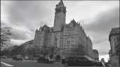  ?? EVA HAMBACH/AFP/GETTY IMAGES FILE PHOTOGRAPH ?? An official motorcade speeds down Pennsylvan­ia Avenue past the Internatio­nal Trump Hotel in Washington, D.C, on Jan. 24, 2019.