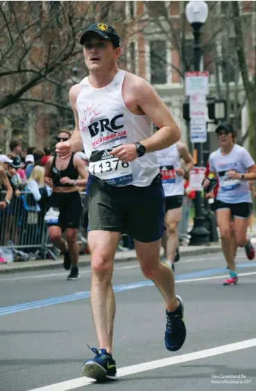  ??  ?? Dave Carpenter at the Boston Marathon in 2017