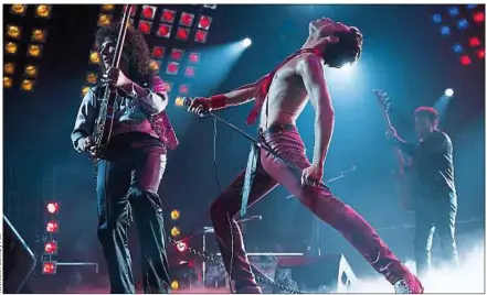  ??  ?? Dans Bohemian Rhapsody, l’acteur Rami Malek a « essayé de reproduire l’énergie » de la rock star.