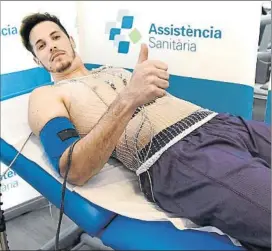  ?? FOTO: FC BARCELONA ?? Thomas Heurtel, pasando la revisión médica con el Barça