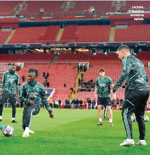  ?? ?? CACERÍA. El Madrid ya entrenó en
Anfield.