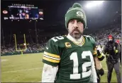  ?? MORRY GASH — THE ASSOCIATED PRESS FILE ?? Green Bay Packers' Aaron Rodgers says he will make a decision on his future “soon enough” as the four-time MVP quarterbac­k ponders whether to play this season and if his future remains with the Packers.