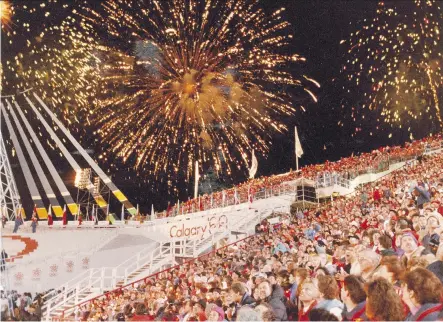  ?? FILES ?? Spectators take in the closing ceremony of the 1988 Winter Olympics in Calgary, which has kept many of its facilities up and running for 28 years.