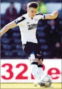  ?? ?? LEVELLER: Derby’s Tom Lawrence scores from the spot