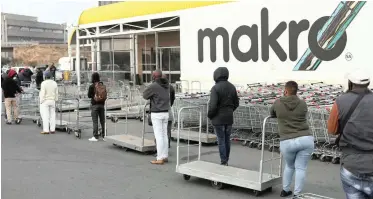  ?? Reuters ?? MASSMART, which owns Makro, Game and Builders Warehouse, saw sales fall from R43.8 billion to R39.6bn. |